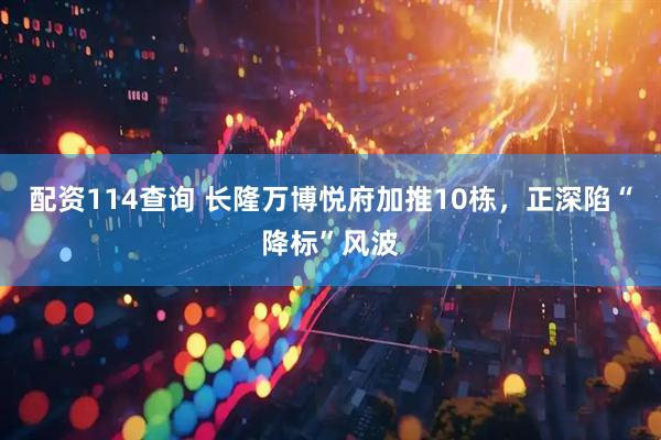 配资114查询 长隆万博悦府加推10栋，正深陷“降标”风波