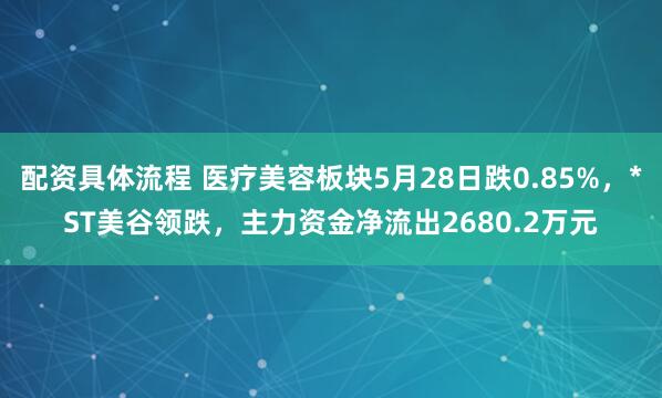 配资具体流程 医疗美容板块5月28日跌0.85%，*ST美谷领跌，主力资金净流出2680.2万元